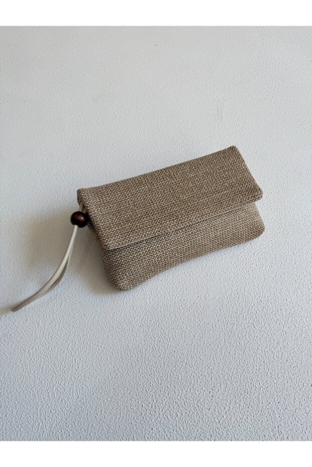Simple Model Clutch Bag, Portfolio Bag, Handbag Straw Cream