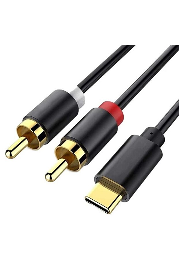 Pm-29963 USB Type-C Male to 2X Rca Male Stereo 2 Meter Audio Transfer Cable