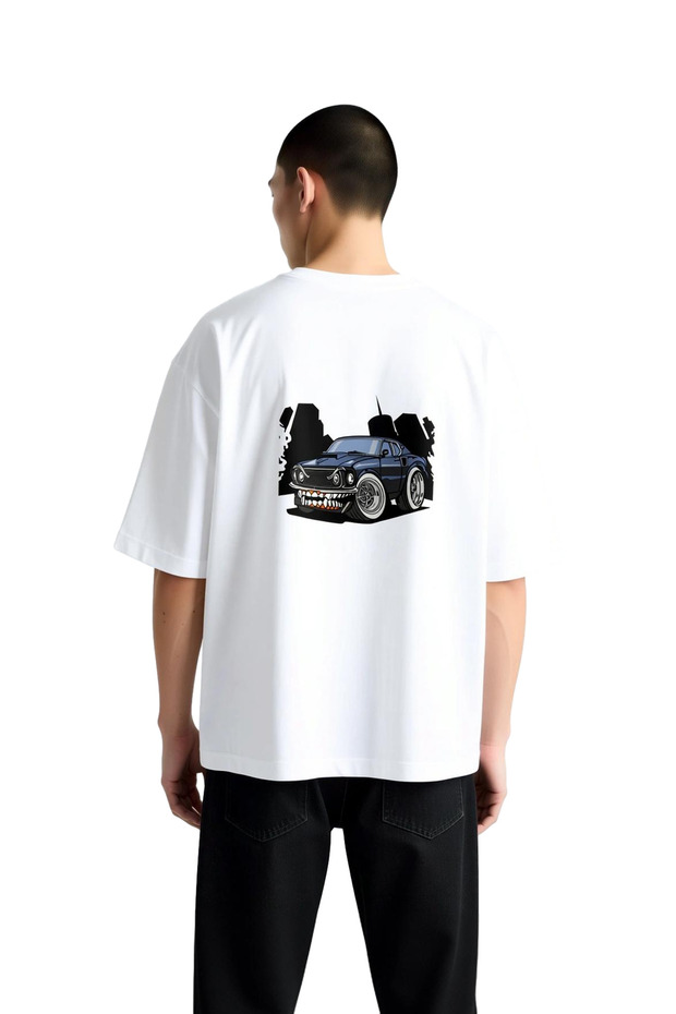 Men's Oversize T-Shirt Retro Automobile Graphic Print Gear Car Art Comfort Fit Casual Comfortable