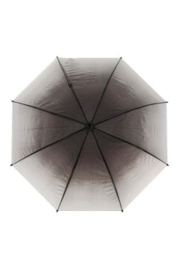Semi-transparent Automatic Cane Rain Umbrella Gradient Gray 82cm