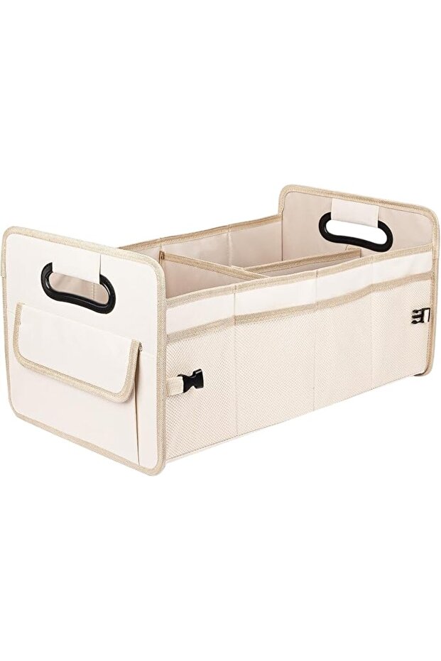 Car Trunk Organizer, Collapsible Multi-Compartment Storage Box With Adjustable Straps, Car Organizer