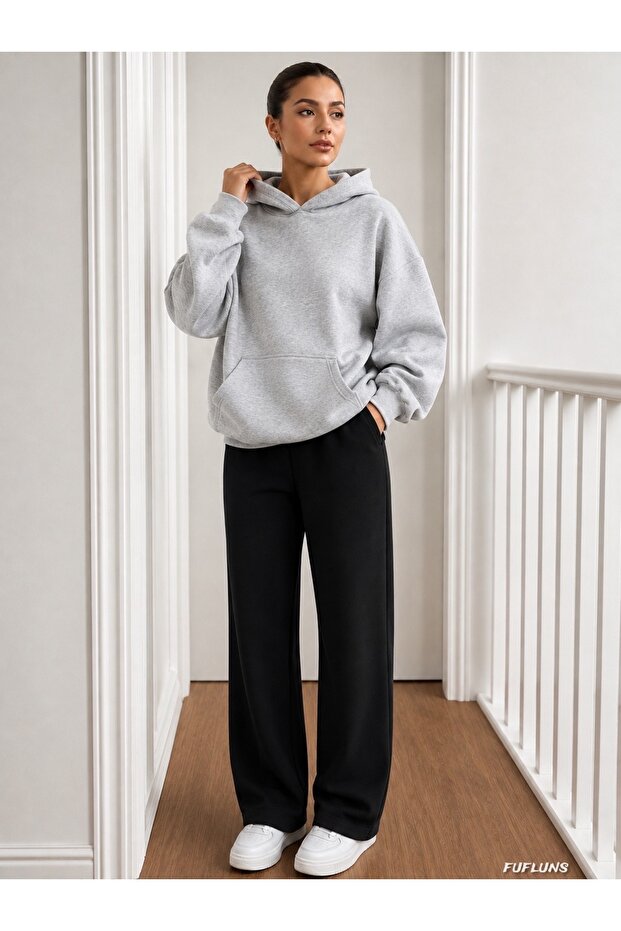 Hooded Piped Leg Women's Bottom/Up Trouser Track Suit Set