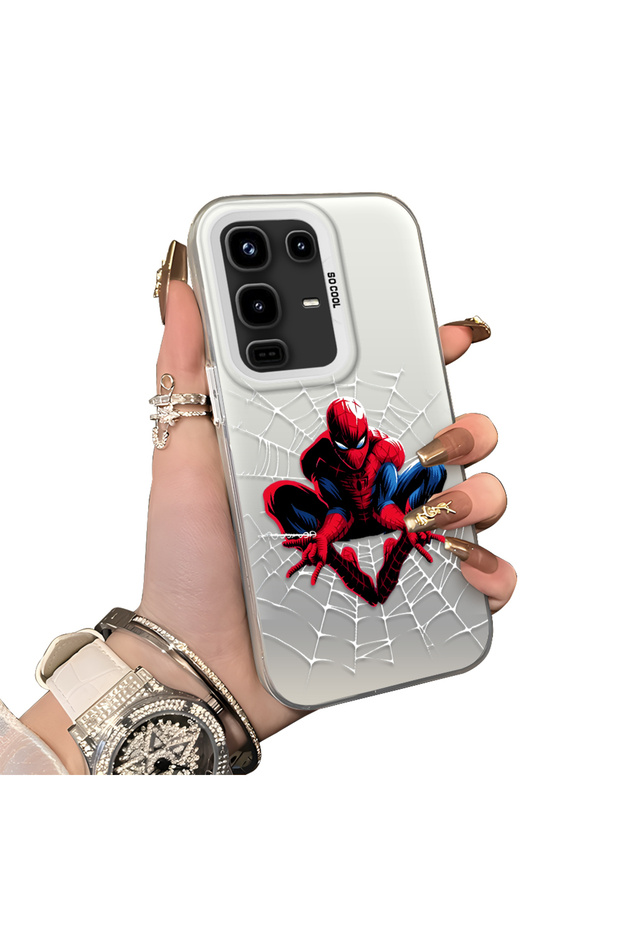 حافظة هاتف Infinix Note 50 4G متوافقة مع الحافة السيليكونية الصلبة وغطاء خلفي صلب بنمط سبايدرمان