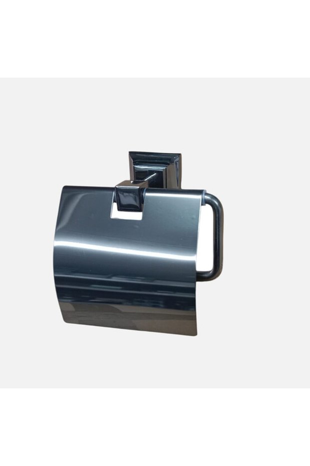 July Toilet Paper Holder with Lid Black