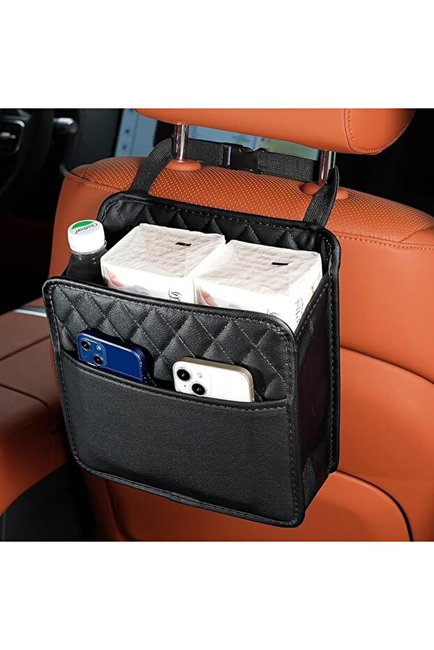 Car Seat Organizer, Backseat Hanging Storage Bag, Document Holder Pouch, Multi Pocket Bottle
