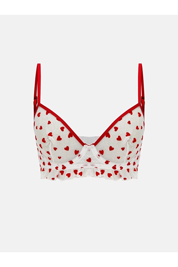 Lcw Dream Red Underwire Non-Padded Heart T-Shirt Bra