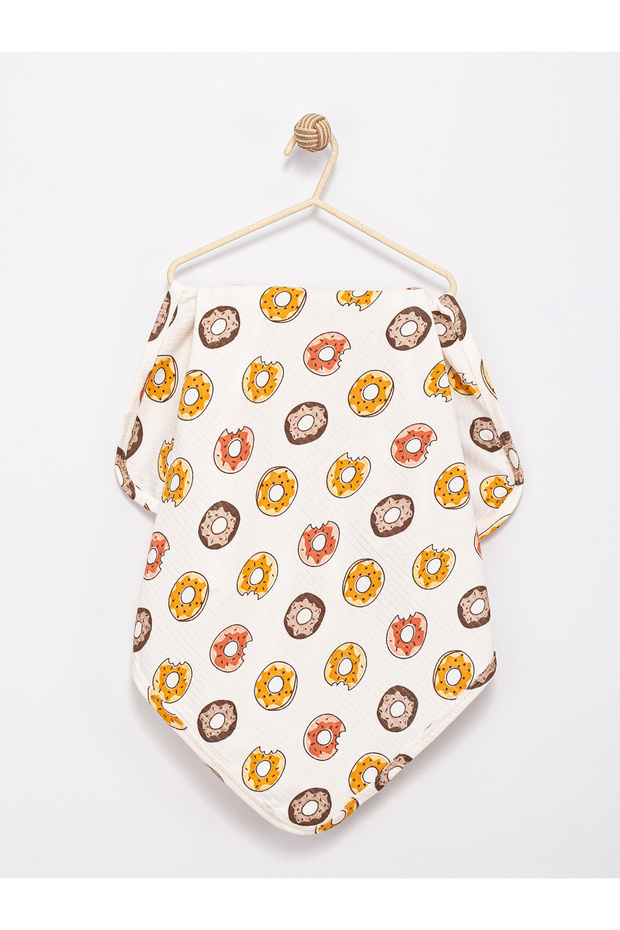 100% Cotton Donut Patterned Baby Blanket 90 X 90 cm