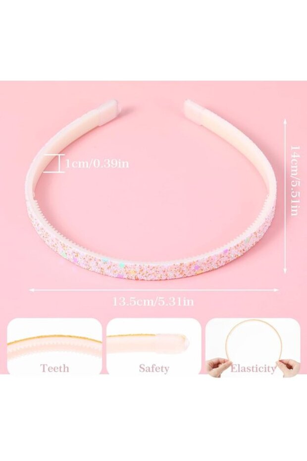 Headbands 4pc 13x14x1cm sequined non-slip women's.