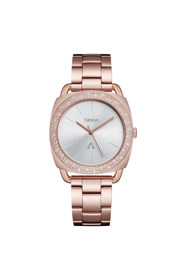 Women's Rose Gold Stainless Steel Watch, Silver Dial | Trnda-001