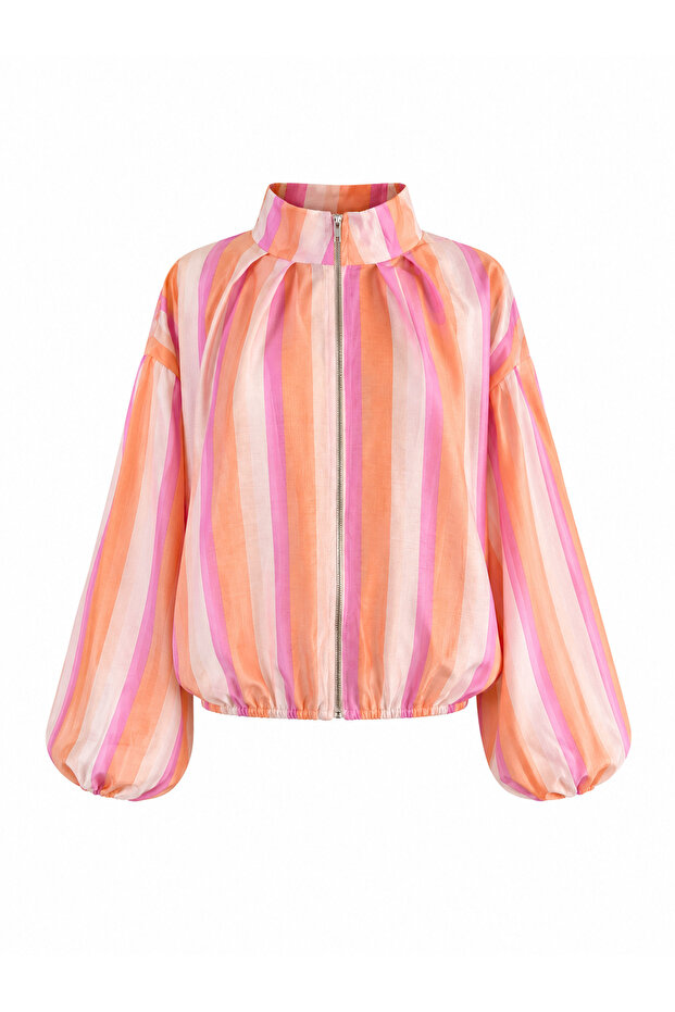Striped Bomber Jacket