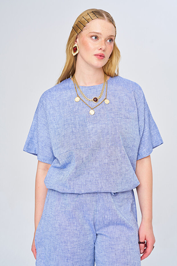 Women's Double Pocket Relaxed Fit Solid Color Blouse