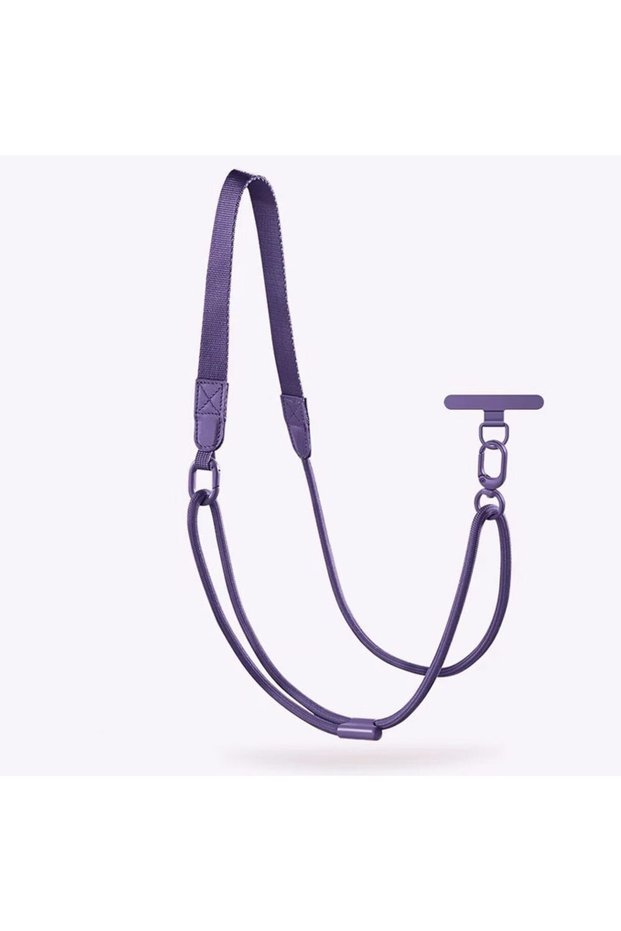 Deep Purple New Mobile Phone Adjustable Long Lanyard 360° Rotation Card Fashion Phone Anti-loss Cord
