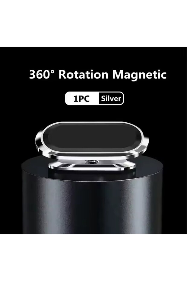 Silver 360° Rotatable Magnetic Holder Universal Magnet Car Cell Phone Bracket Magnetic Car Phone Sta