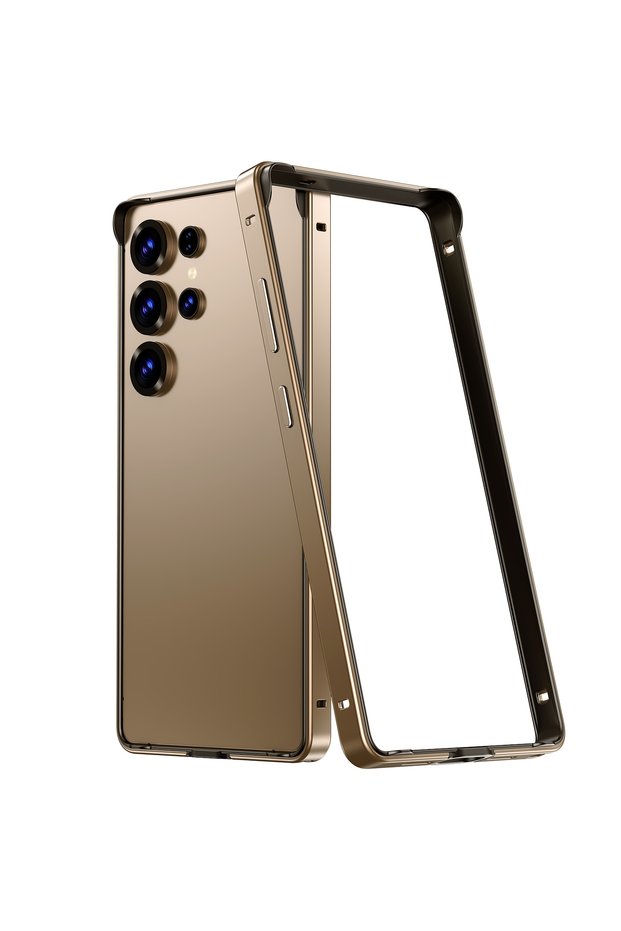 Galaxy S25 Ultra Gold Metal Bumper Case For Samsung Galaxy S26 Ultra S25 Plus S24 5G S26Ultra S26Plu