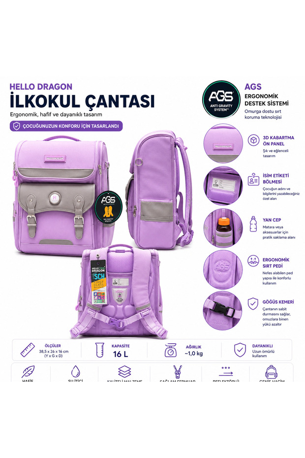 School Bag Md13 Purple (Npb23052L) Hd-Cn0033