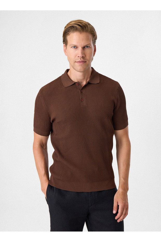 Brown Men's Regular Fit Polo T-Shirt Btr4004000000