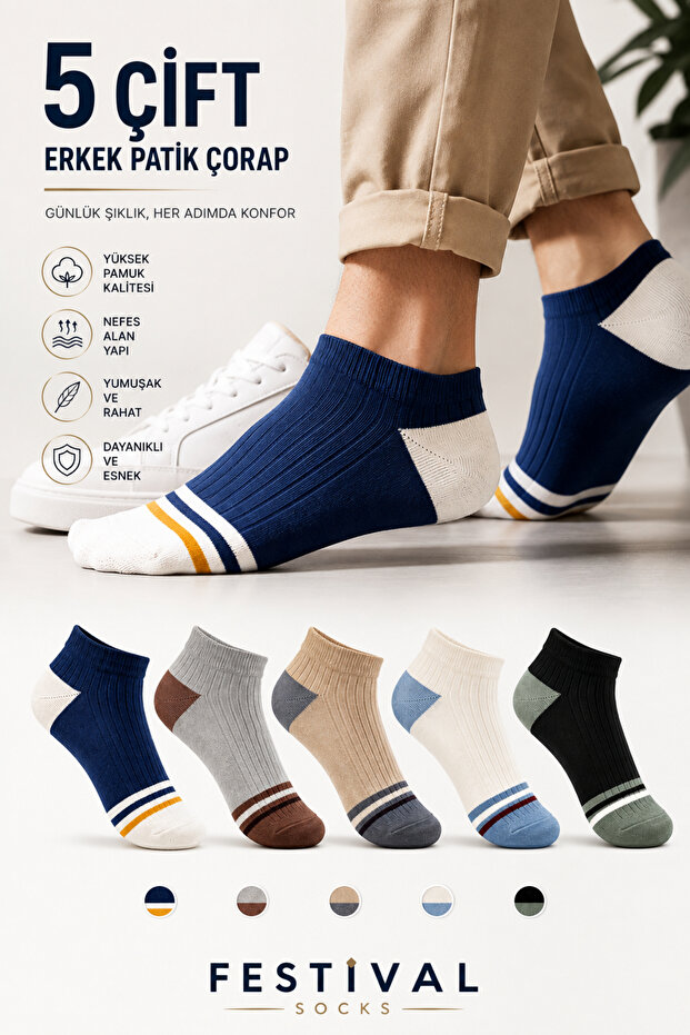 5 pairs of men's slipper socks