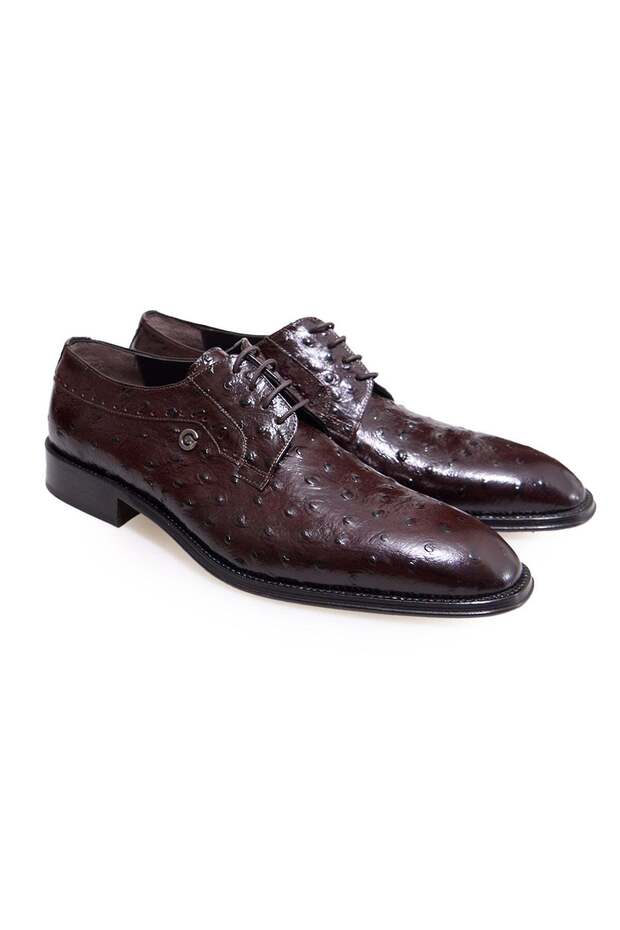 Brown Lace-Up Genuine Leather Men's Shoes