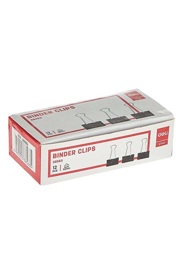 Black Binder Clip 32 mm Box of 12 PCS , for Paperwork , Organizing Documents