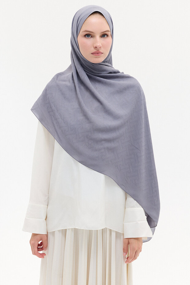 Jakar Rami Shawl Labyrinth Pattern - Gray
