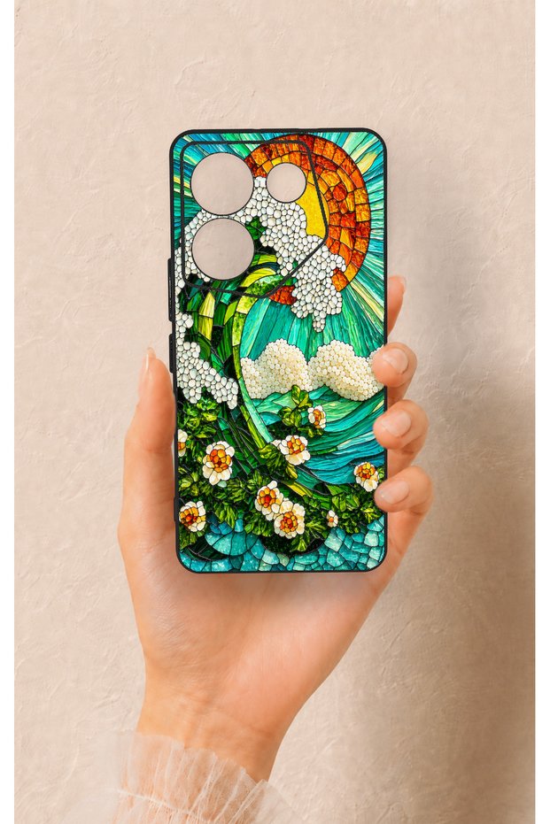 Tecno Camon 20 Pro Compatible Mosaic Ocean Wave Pattern Silicone Case