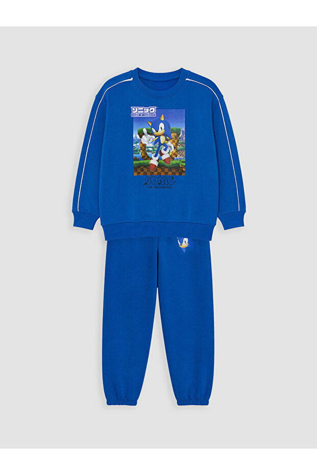 Blue Sonic Printed Boys' Tracksuit Set