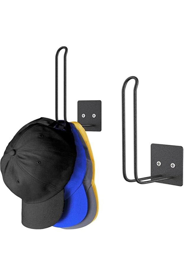 X spring Hat Racks, Wall Mounted Baseball Cap Organizer with Strong Adhesive, Space Saving Hat Storage for Closet, Multi-Layer Display Rack for 20+ Hats