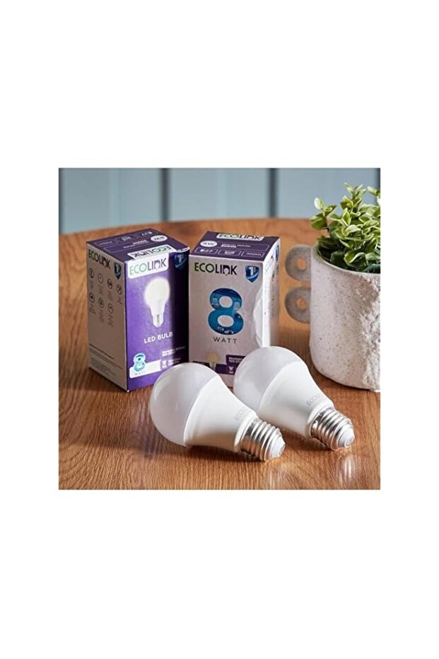Ecolink 8W E27 Day Light LED Bulb - Set of 2