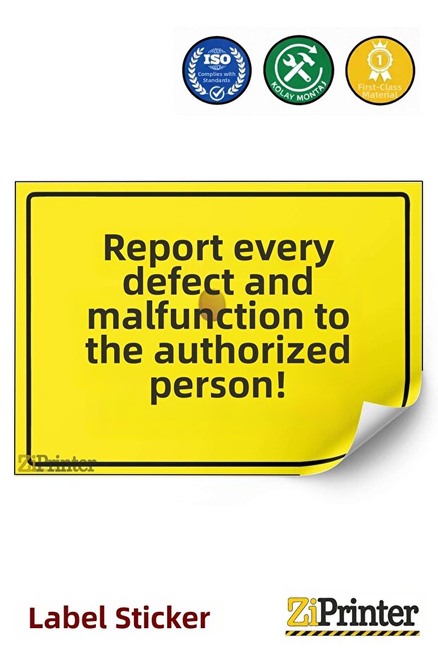 Inform Us of Any Faults and Assembly Issues! Isg Warning Sign Sticker 15X21 cm