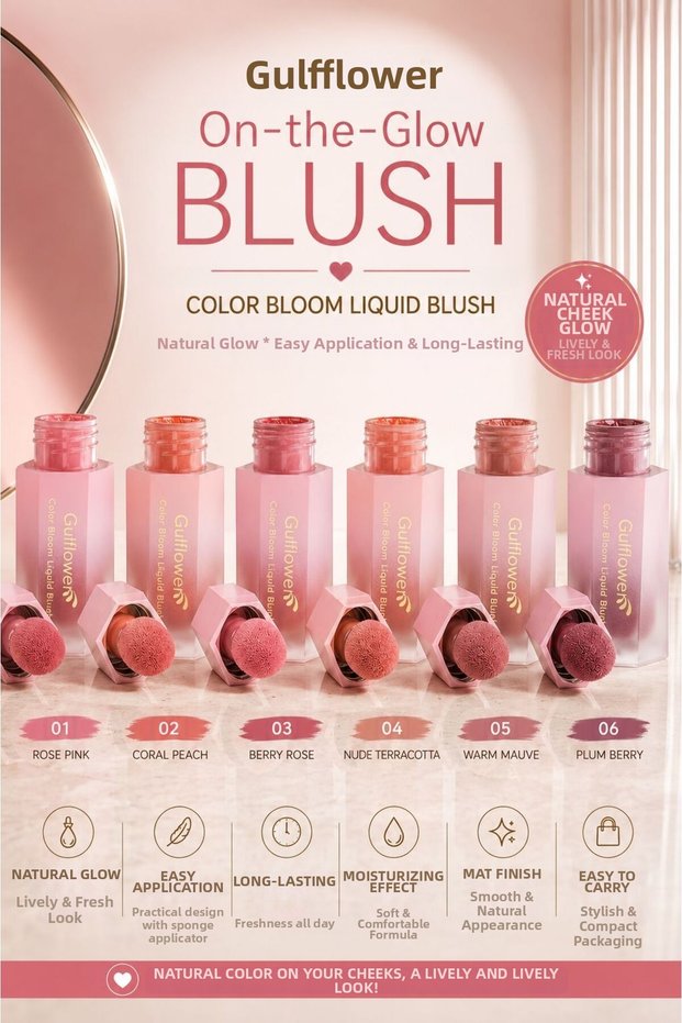Liquid Blush Set of 6 with Sponge
