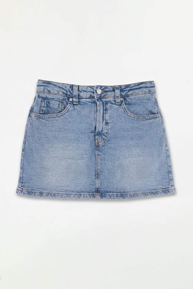Mavi Az Esnek Mini Denim Şort Etek TWOSS26SR00052 - 11