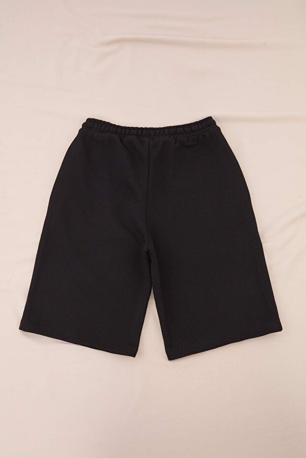 Siyah Düz Örme Şort & Bermuda TKDSS26SR00031 - 7
