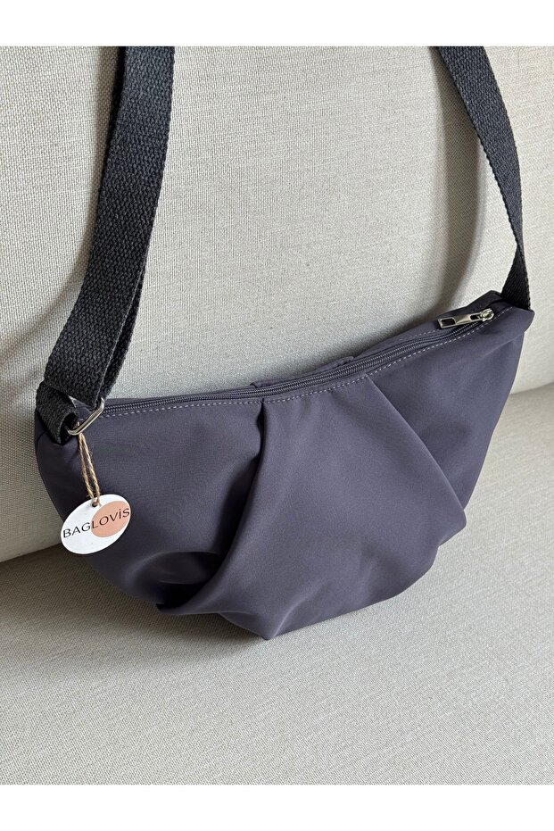 Women's Modern Half Moon Shoulder Bag with Zipper for Daily Casual Use En34 Boy20