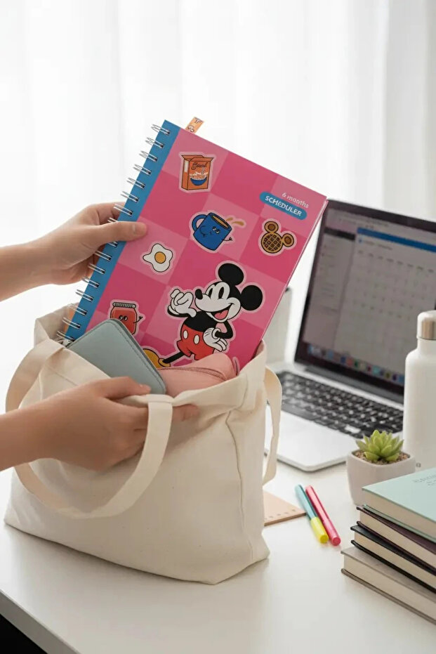 Disney Licensed Mickey Mouse A5 Size 6-Month Weekly and Monthly Spiral Academic Planner