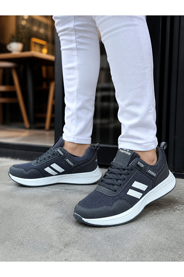 Unisex Poly Sole Sports Sneaker Shoes-Smoked-White