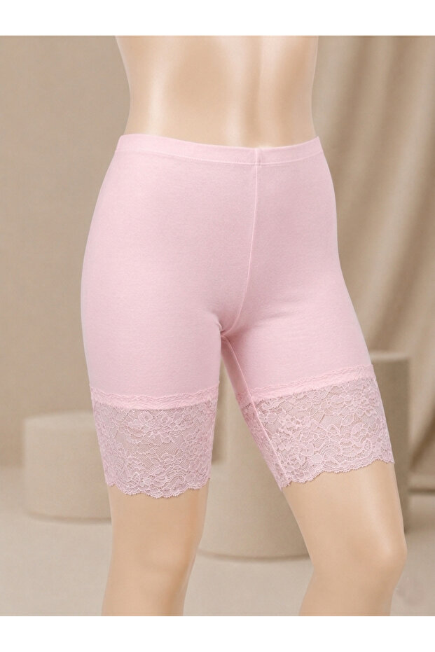 Cotton Jacquard Lace Long Women's Underwear Shorts - Short Leggings under Abaya and Dress - 3531