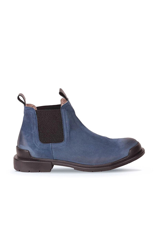 Blue nubuck women's flat boot 01wr0901