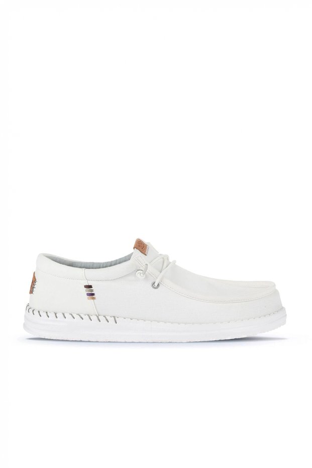Hey Dude Stone White Hd Hey Dude Wally Break Stitch Men's Shoes 01Hd40677