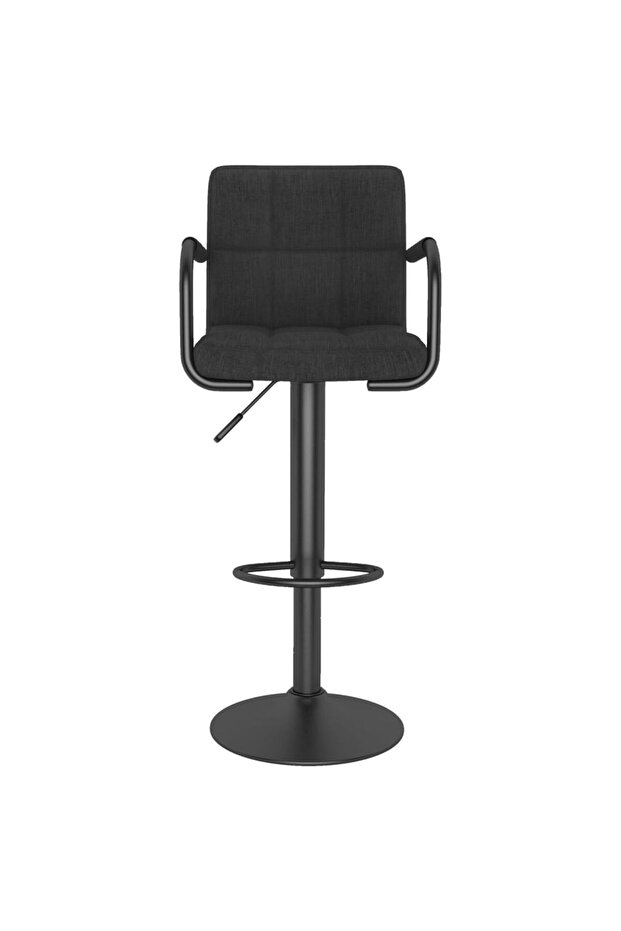 Scaun de bar, negru, material textil - 3