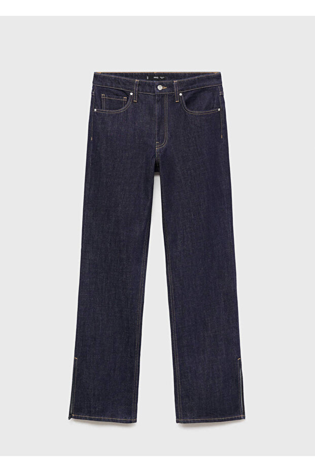 Gerade geschnittene Jeans mit Schlitz - 3