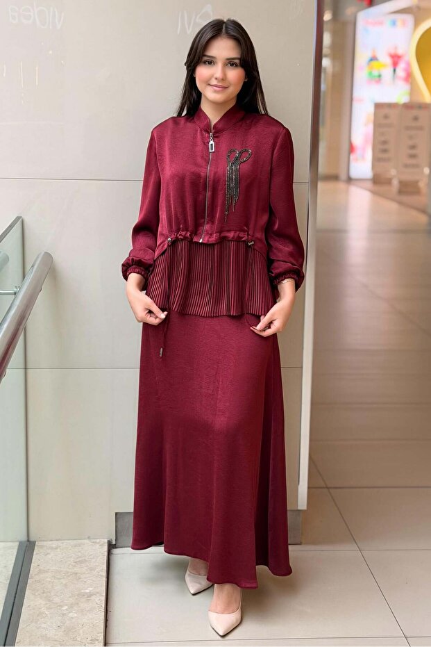 Piliseli Bomber Jacket Skirt Set
