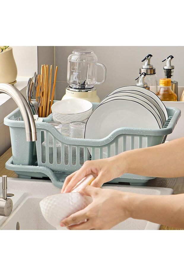 Quick Draining Dish Drying Rack, Sturdy Space Saving Utensil Drying Rack for Kitchen
