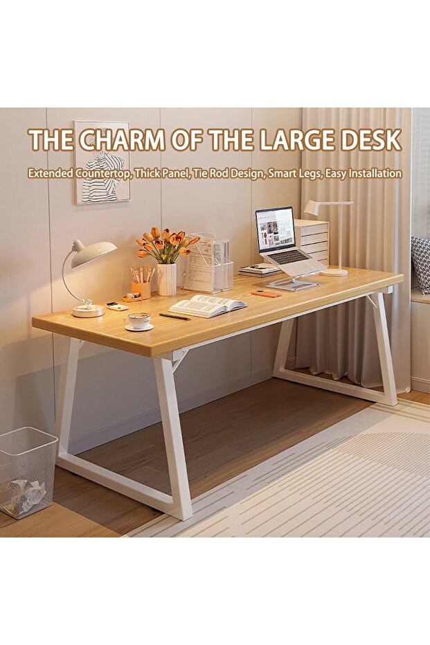 Modern Home Office Desk, Computer Desk for Writing, Gaming, Laptop, (120*60)cm ,Rustic Walnut