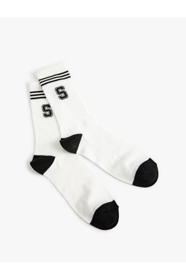 College Socks Socket Letter Patterned