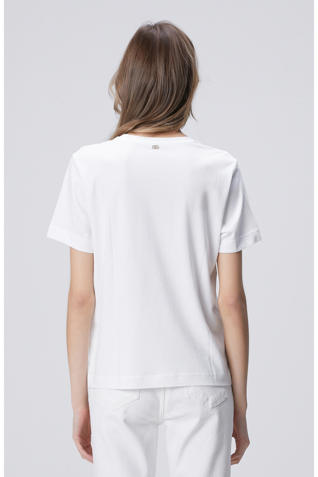 Beyaz Basic T-shirt - 5