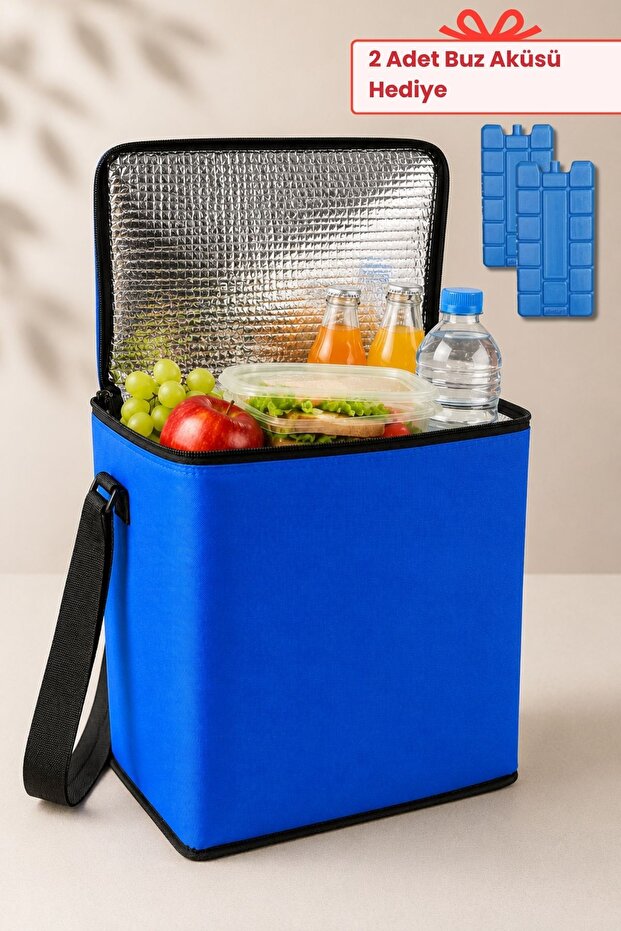 Thermal Bag Keeps Cold and Hot, Insulated Picnic Bag, Camping Beach Thermos Bag, Blue