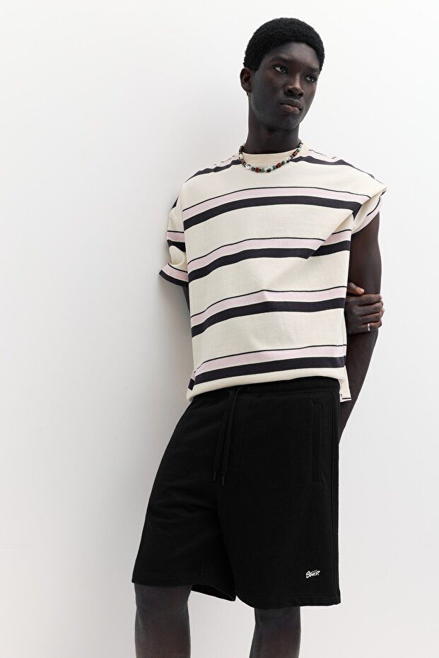 Logolu jogger bermuda şort