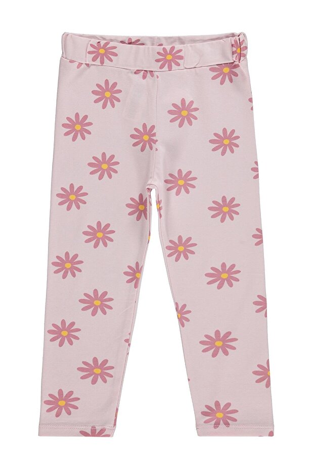 Daisy Patterned Tights for 2-5 Years - Powder