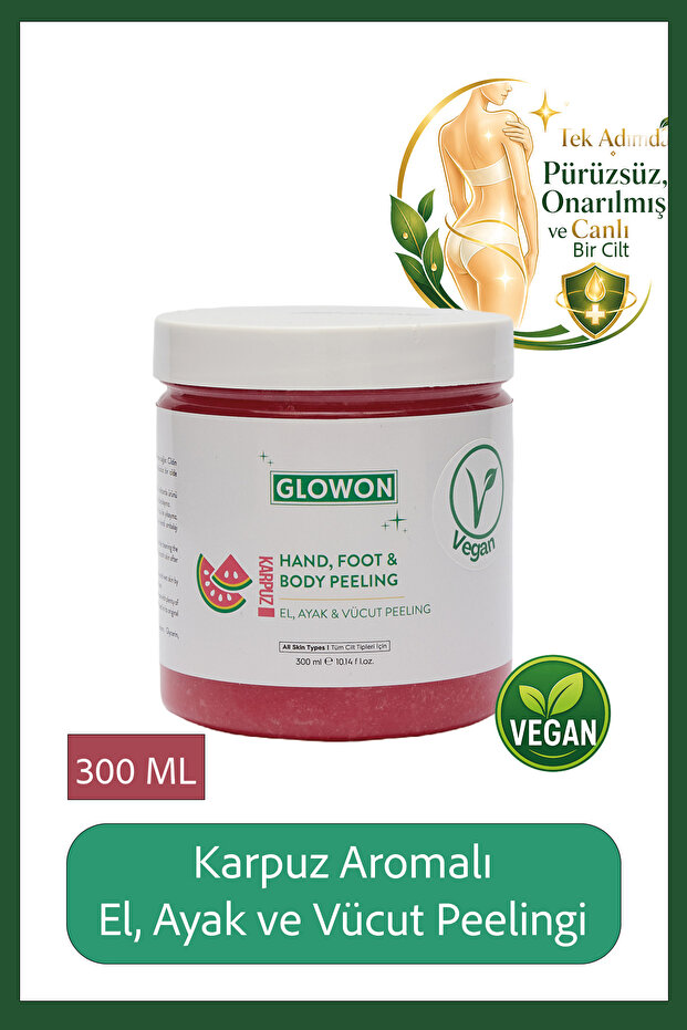Vegan Watermelon Flavored Hand, Foot and Body Peeling – Smooth Appearance 300 ml