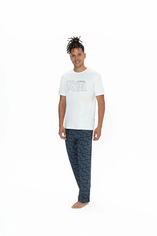 Women's Men's 3-Piece 100% Cotton Pajama Set Relaxed Short Sleeve Crew Neck